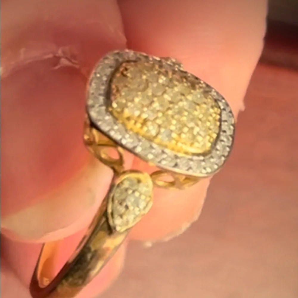 πHPπ10K Diamond YELLOW & WHITE .53ctw SOLID Yellow Gold NATURAL & MINED - Picture 4 of 13
